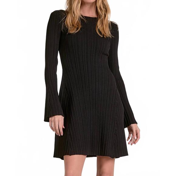 NEW ELAN marlow bell sleeve dress in black - Picture 1 of 4